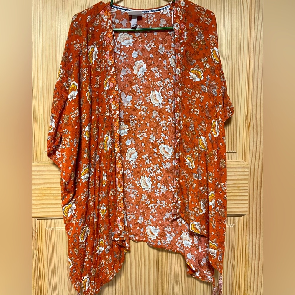Knox Rose Orange Floral Beach or Everyday Cover